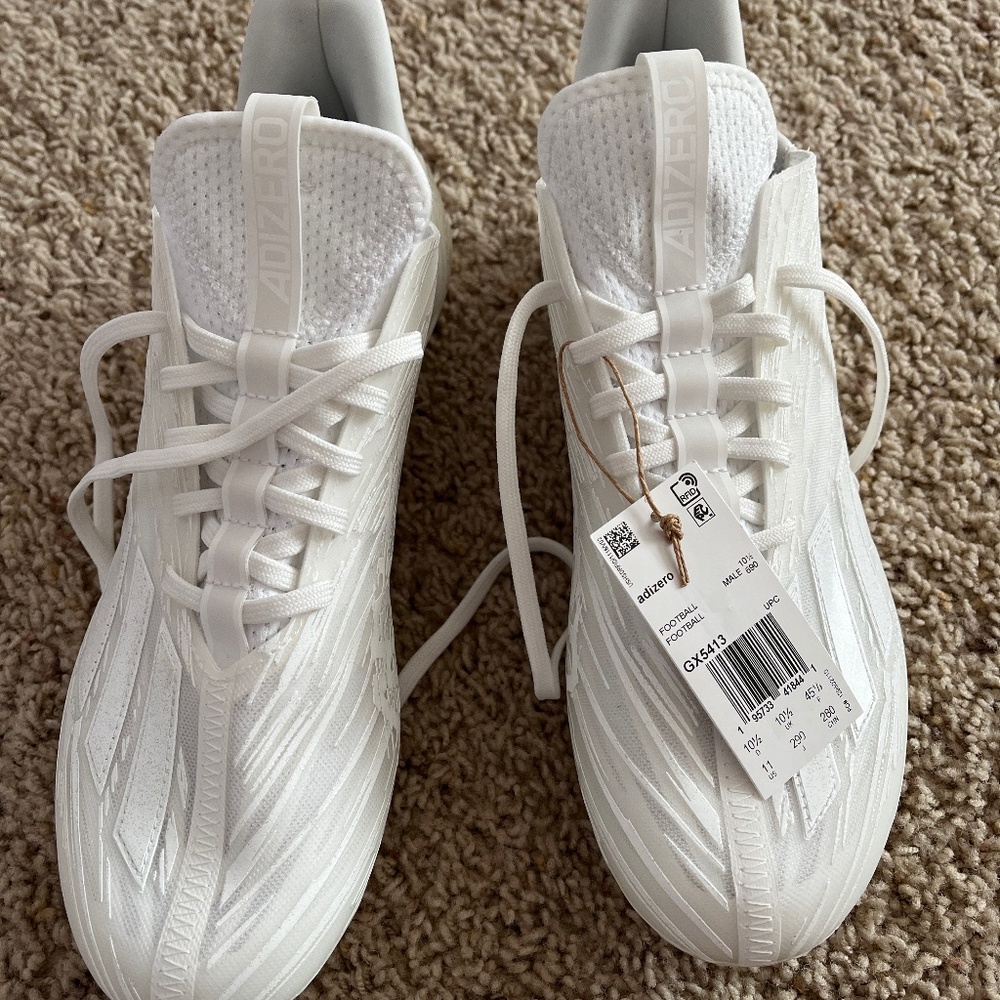 Adidas ADIZERO 12.0 Football Cleats Triple White GX5413 sz 11